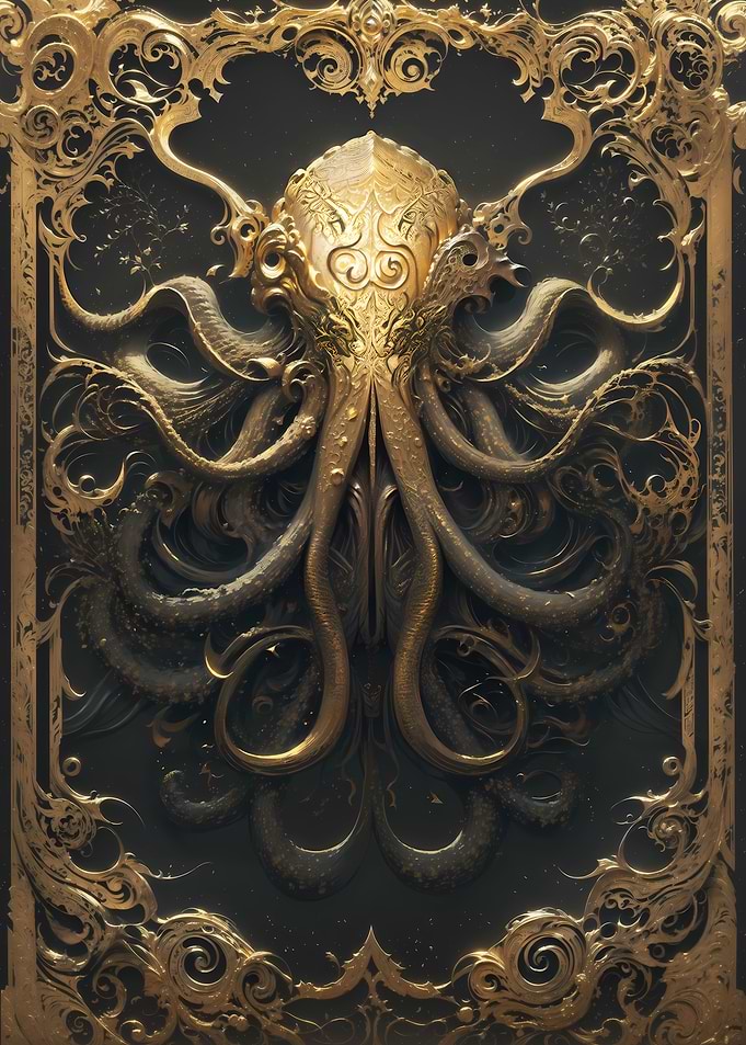 Golden Cthulhu Art Deco