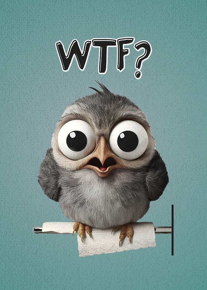 WTF Owl Funny Bathroom