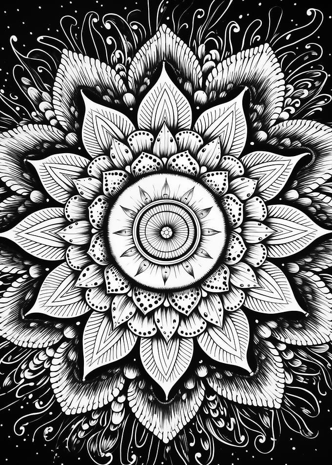 Mandala Black and White 7