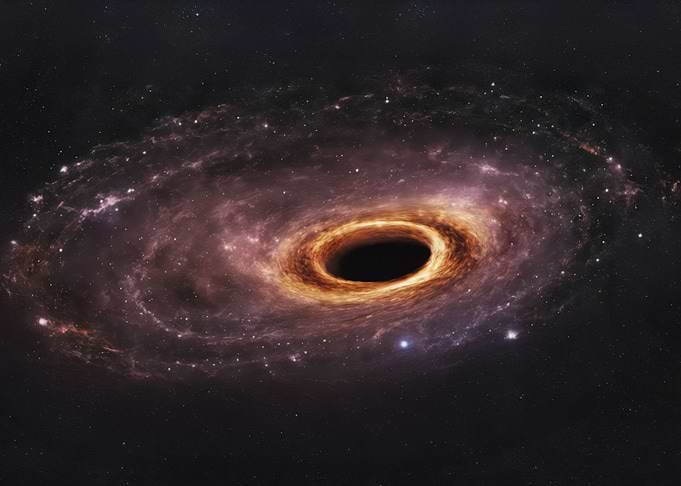 Black hole in middle of ga
