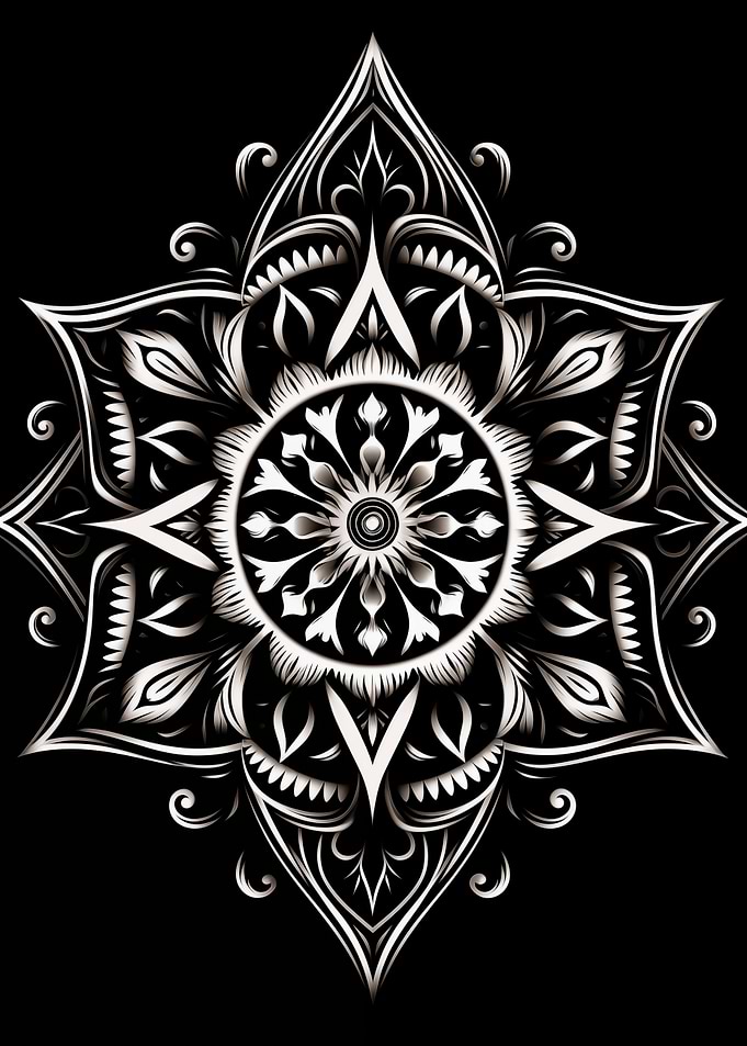 Mandala Black and White 8