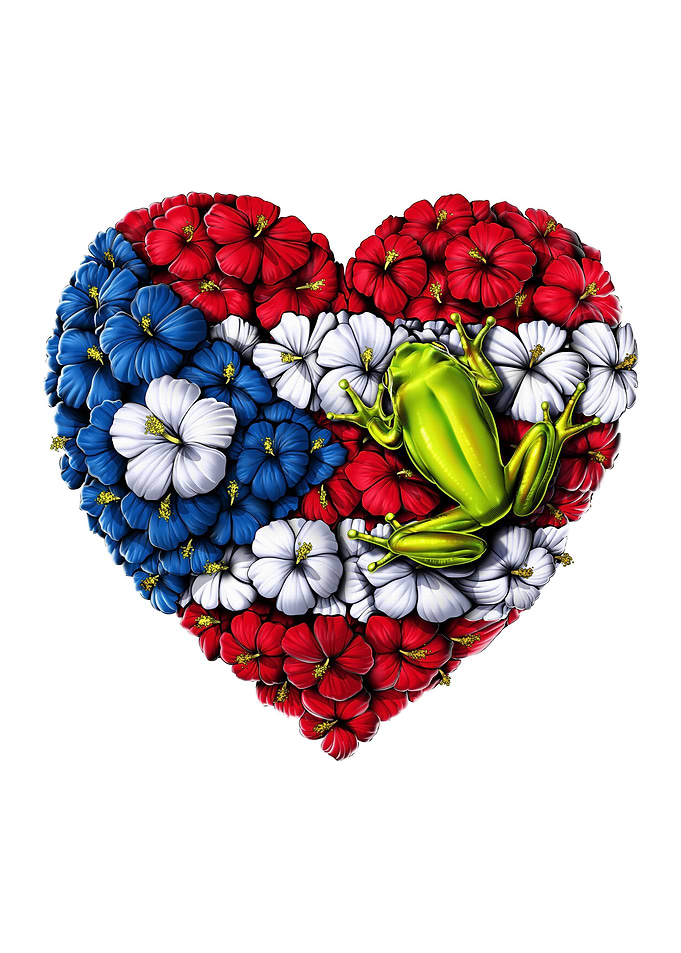 Puerto Rico Floral Heart