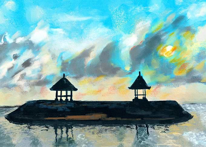 Peaceful sunset on beach s