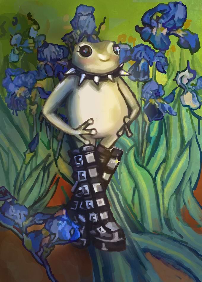 cute badass frog