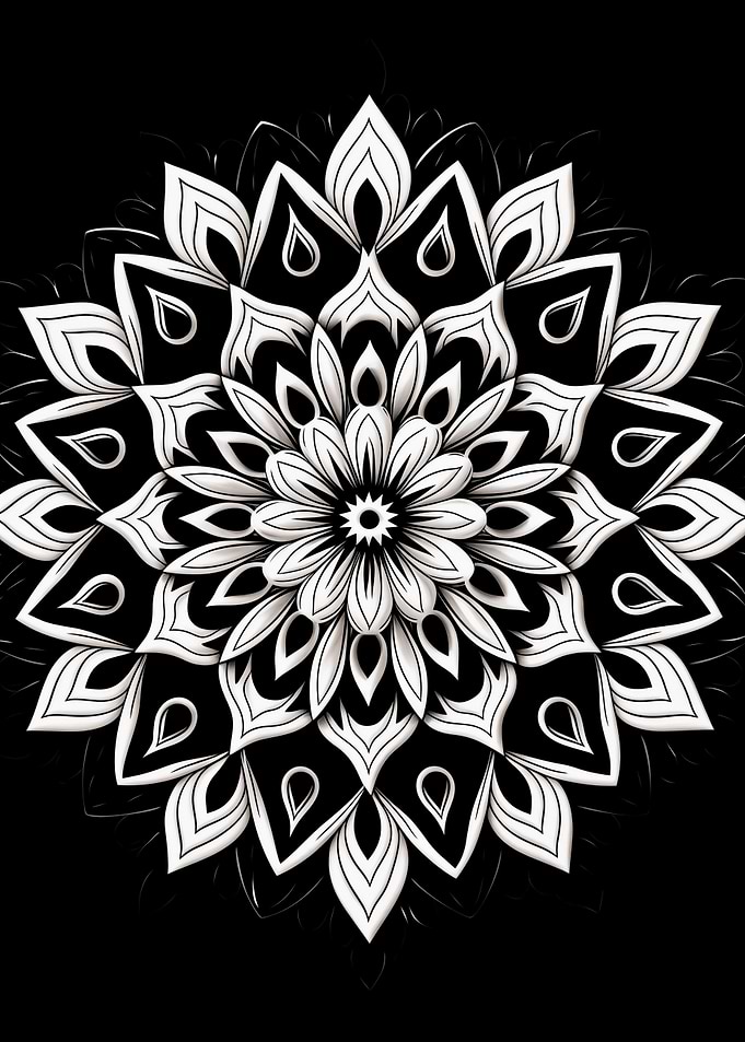 Mandala Black and White 9