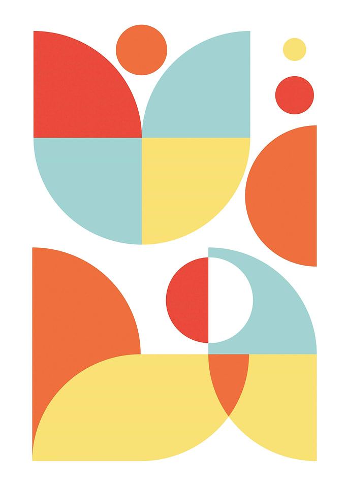 Retro abstract bold garden
