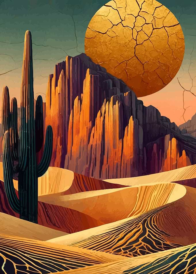 Abstract Desert Dunes Dawn