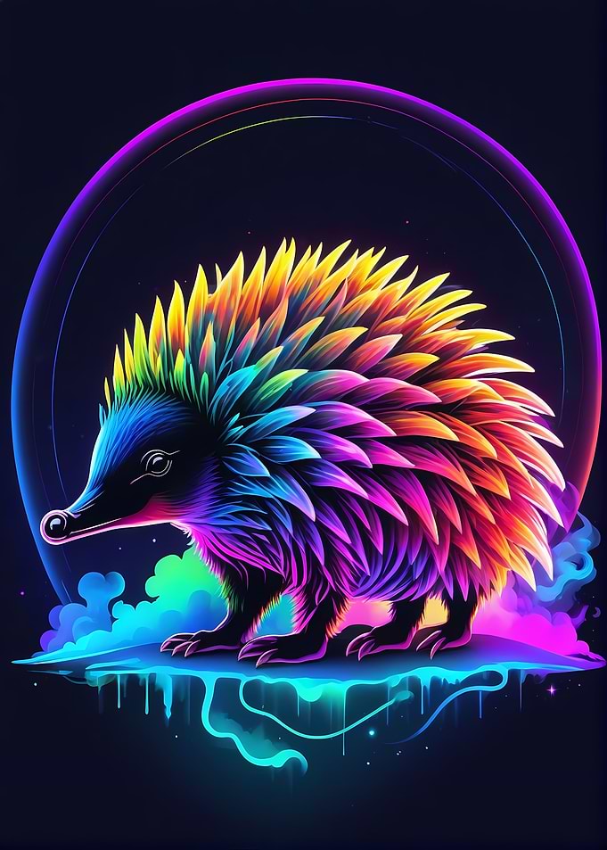 Echidna Neon Colorful