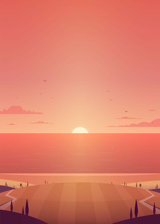 Sunset in the Beach