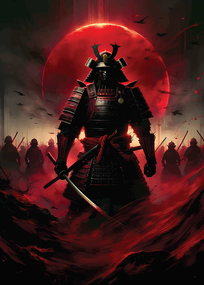 red moon Samurai Warrior