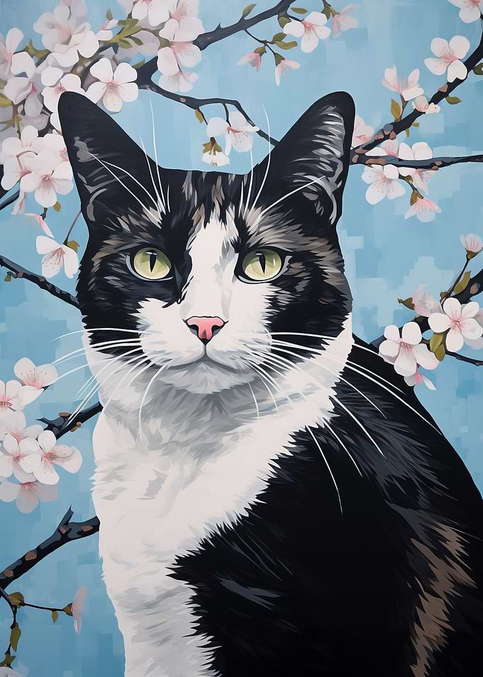 Cat Cherry Blossum Japan