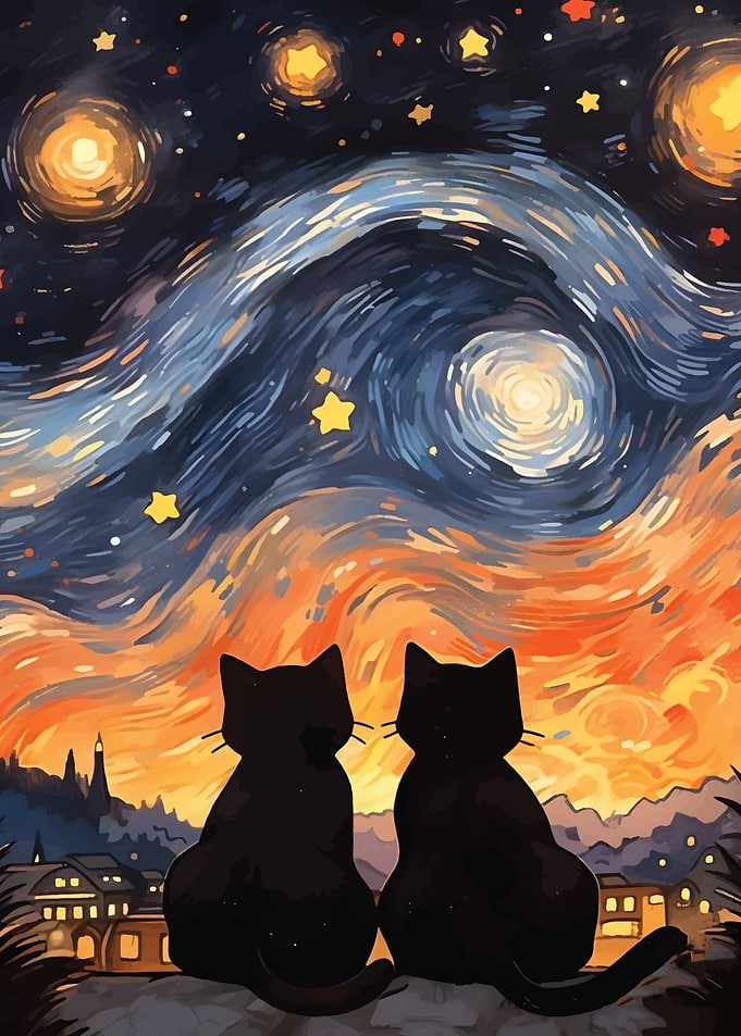 Starry Night Cats