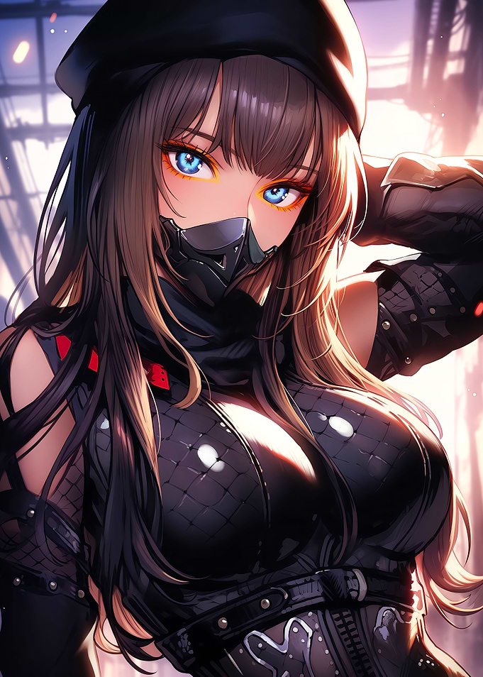 Anime latex suit woman