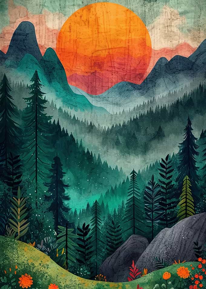 Mountain Landscape Sunset