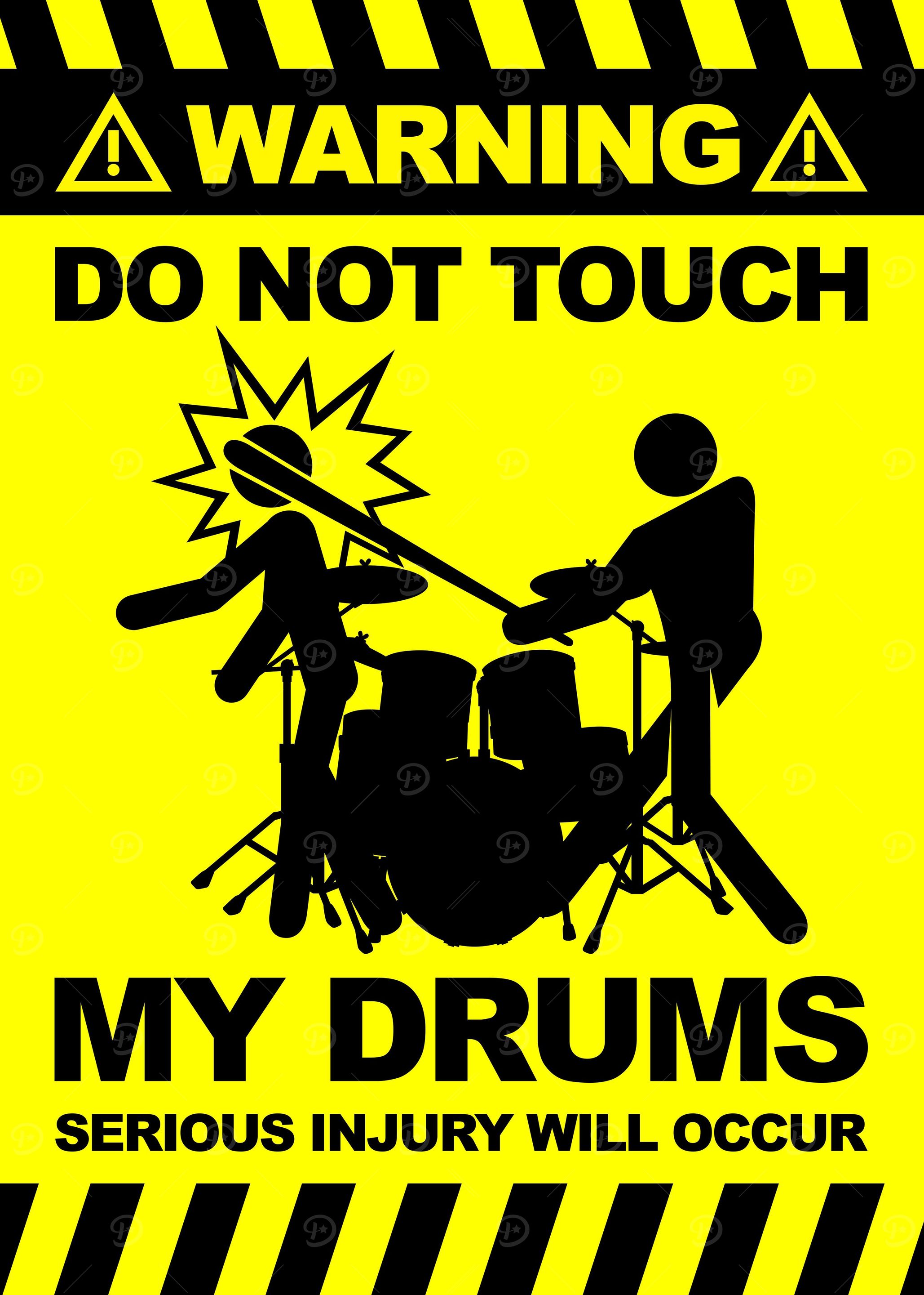 Funny Warning Signs Drums