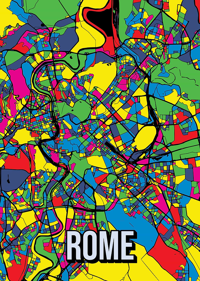 Rome Pop Art City Map