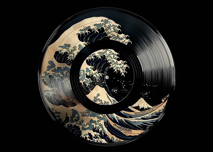 Vinyl Hokusai wave