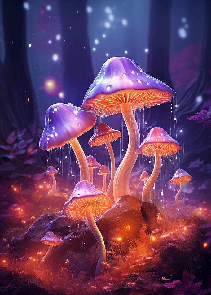 Purple Mushroom Fireflies