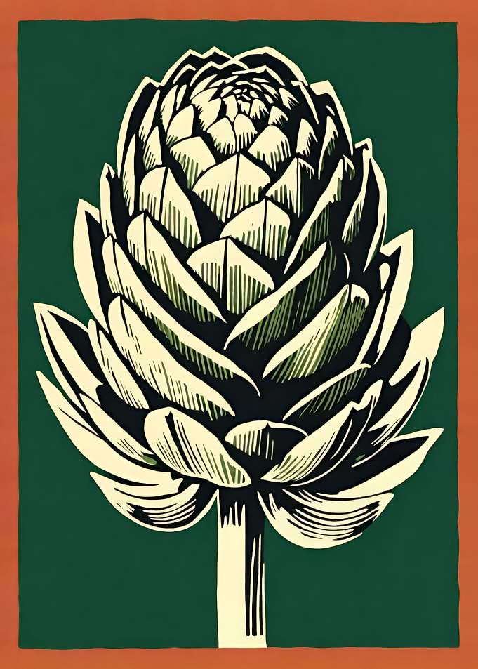 Vintage Green Artichoke