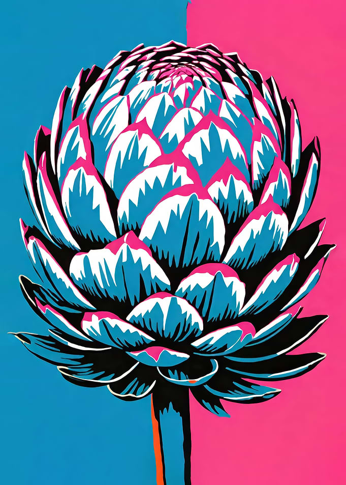 Pink Pop Art Artichoke