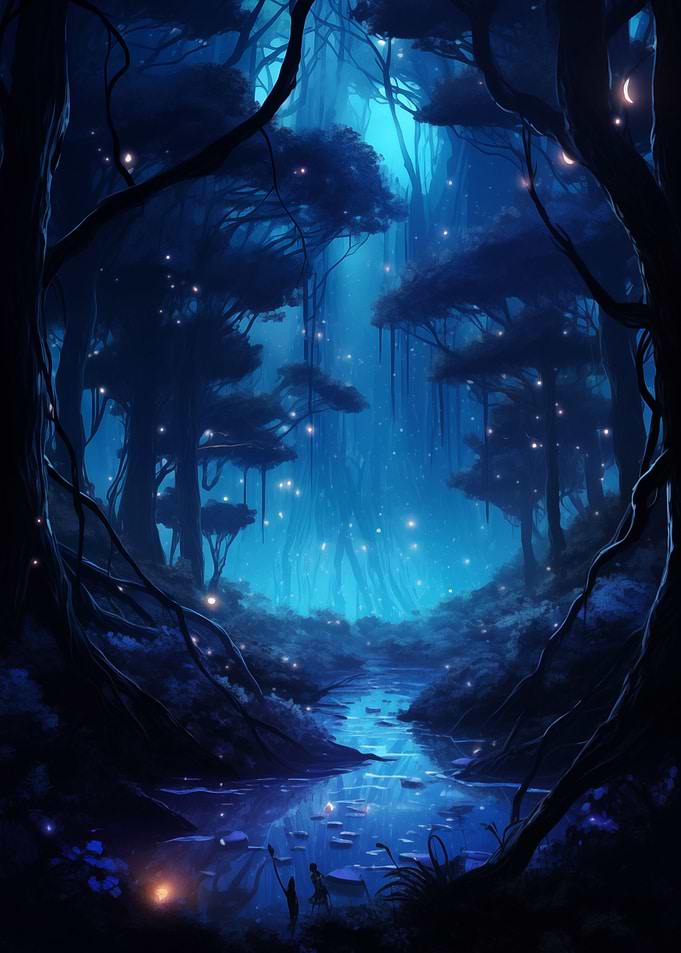 Surreal Night Magic Planet