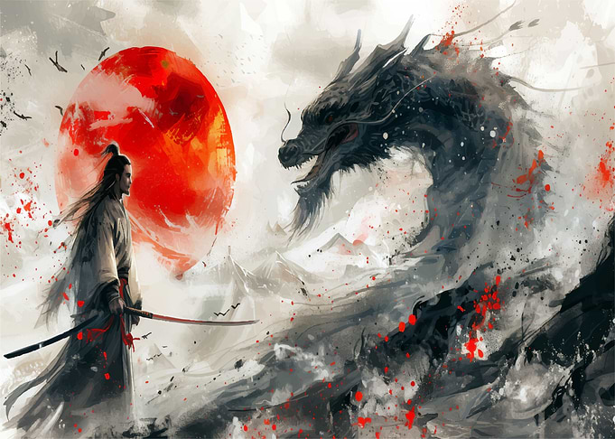 Japanese Samurai Dragon