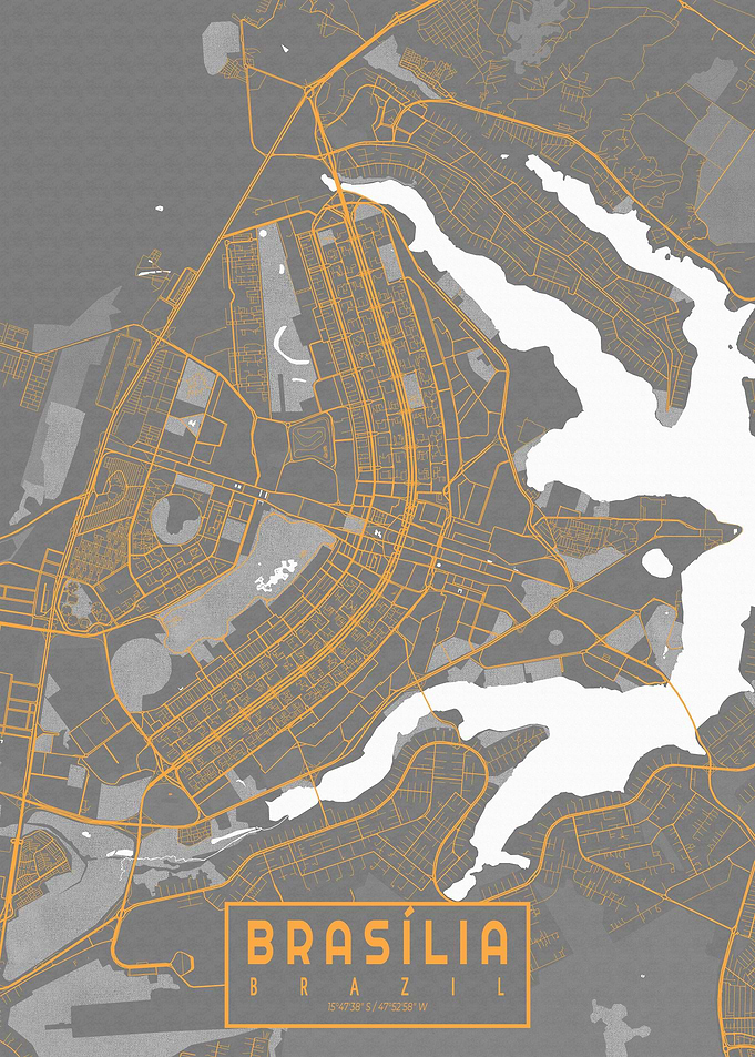 Brasilia City Map Bauhaus