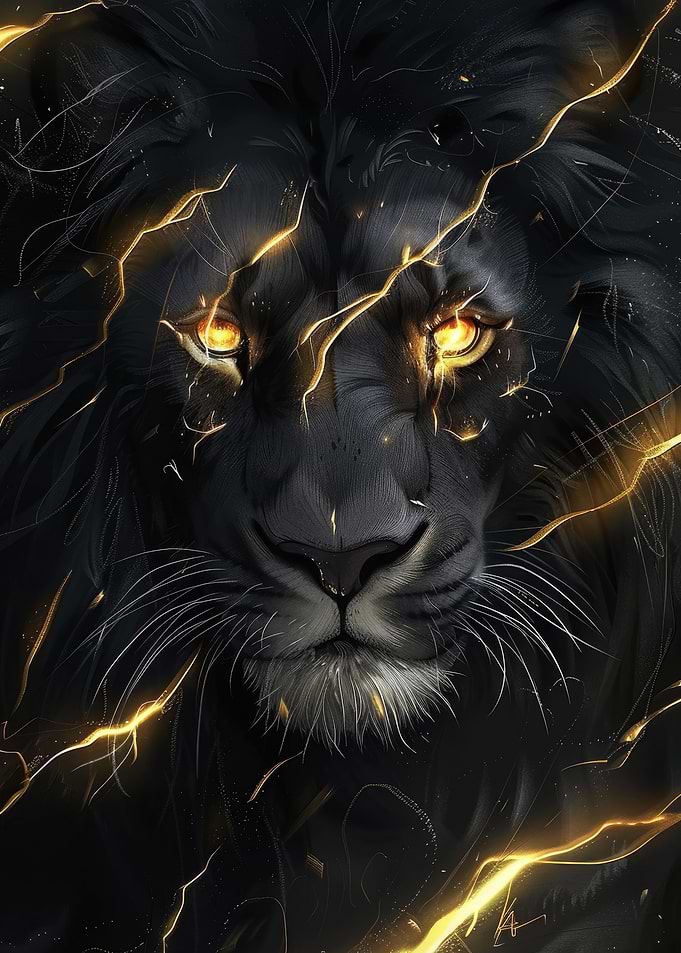 Black And Gold Lion