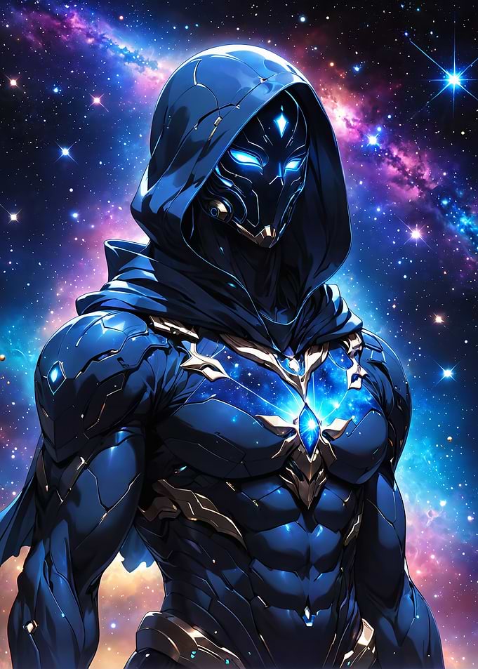 galaxy hooded cyborg