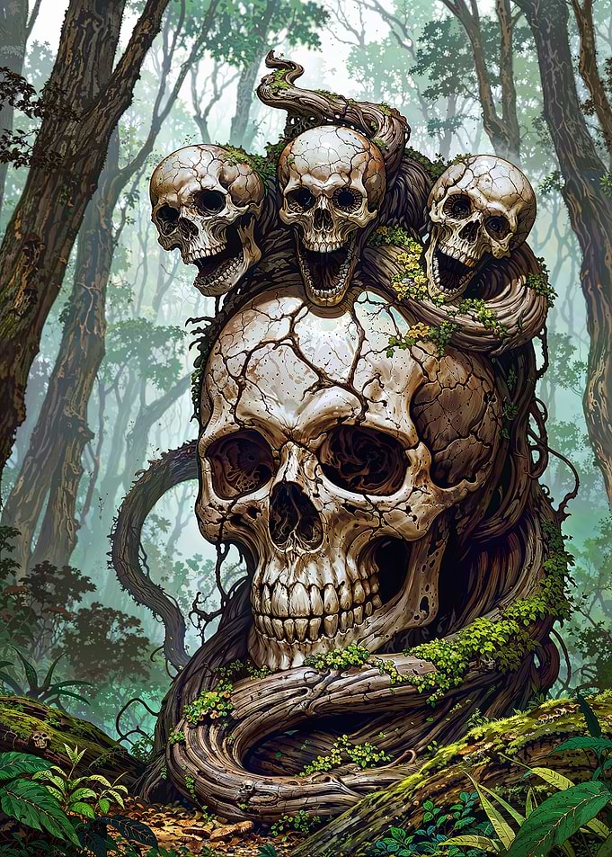 Woodland Skull Triplets