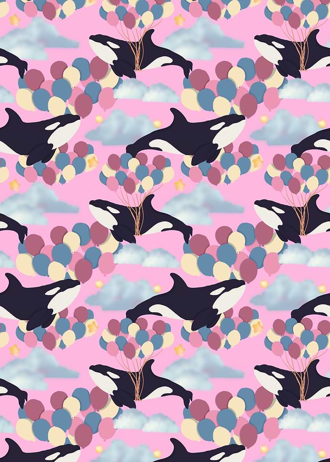 Surreal Sky Flying Orcas