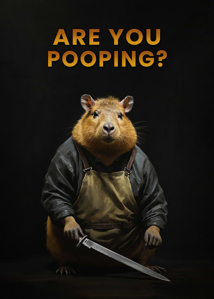 Capybara funny meme poop