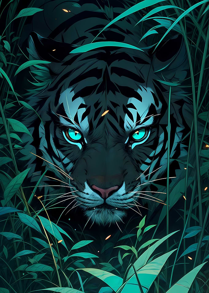 tiger in night