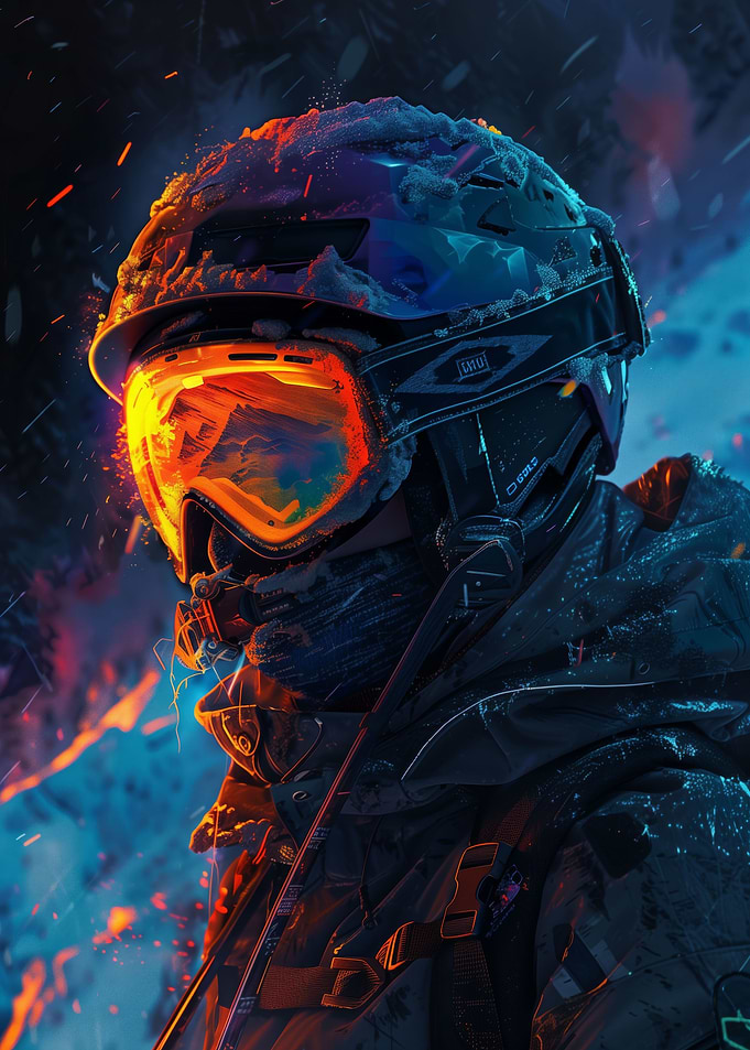 Snow Storm Skier