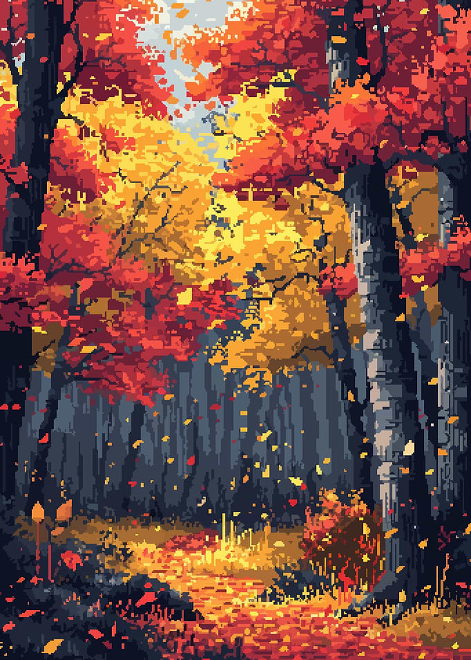 Autumn Trees Pixel Art