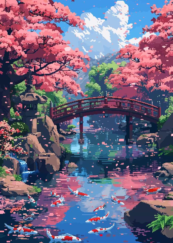 Japanese Garden Pixel Art