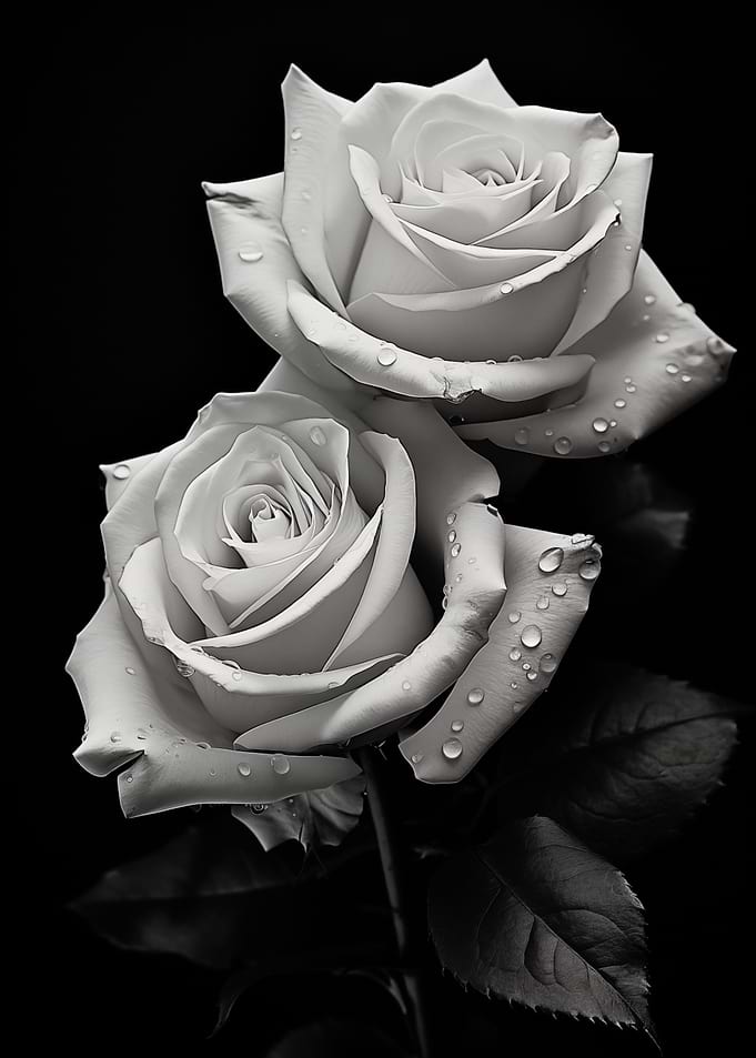 Roses Black and White