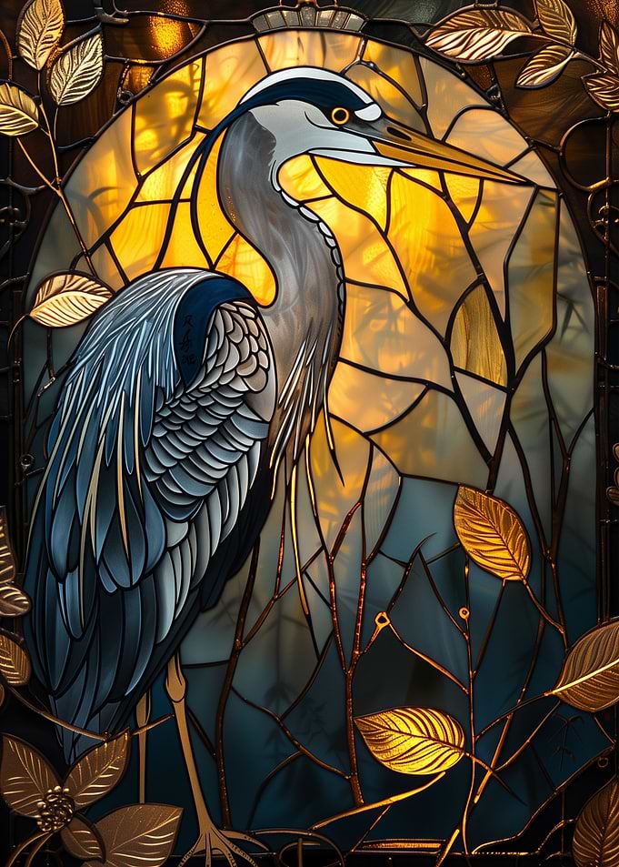 Heron Kintsugi Art