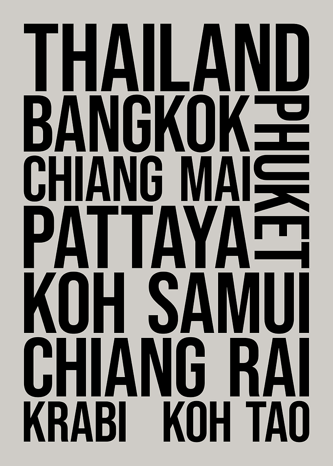 Thailand Cities Travel Art