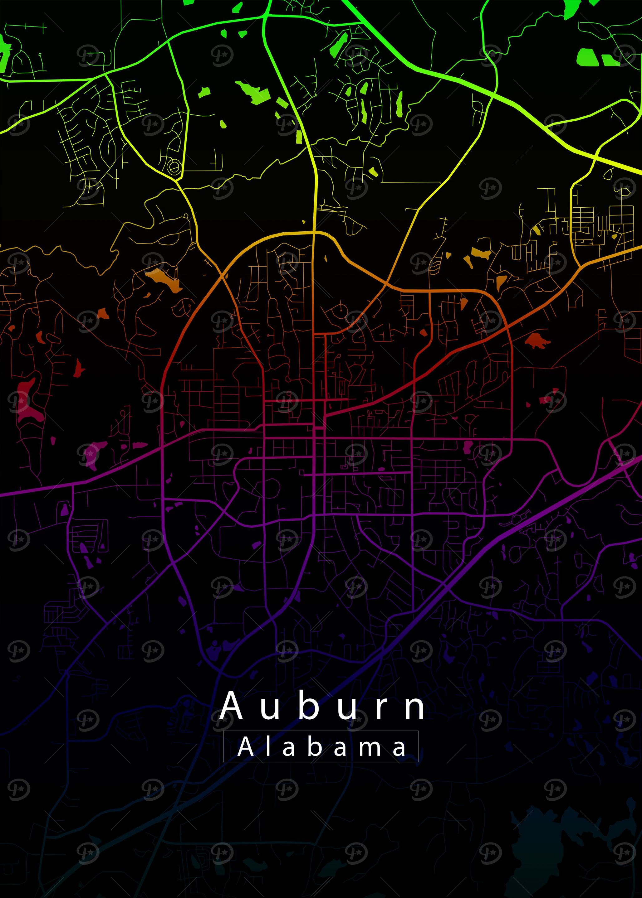 Auburn Alabama City Map