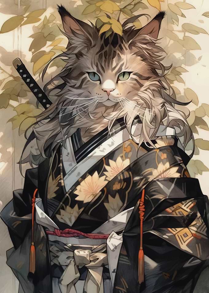 Edo Cat Kimono Japan