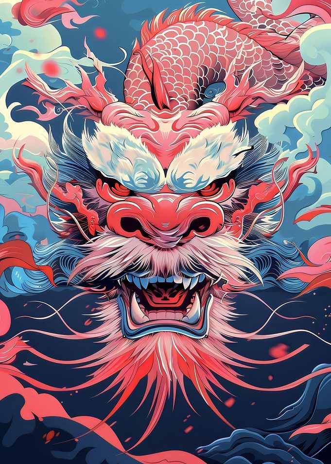 Fierce Dragon Head Art