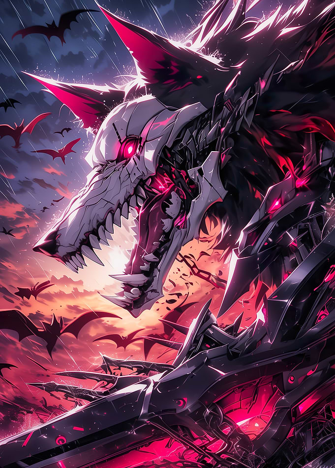 Skeleton Anime Wolf
