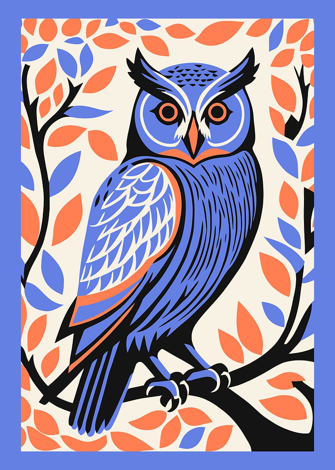 Purple Aesthetic Owl