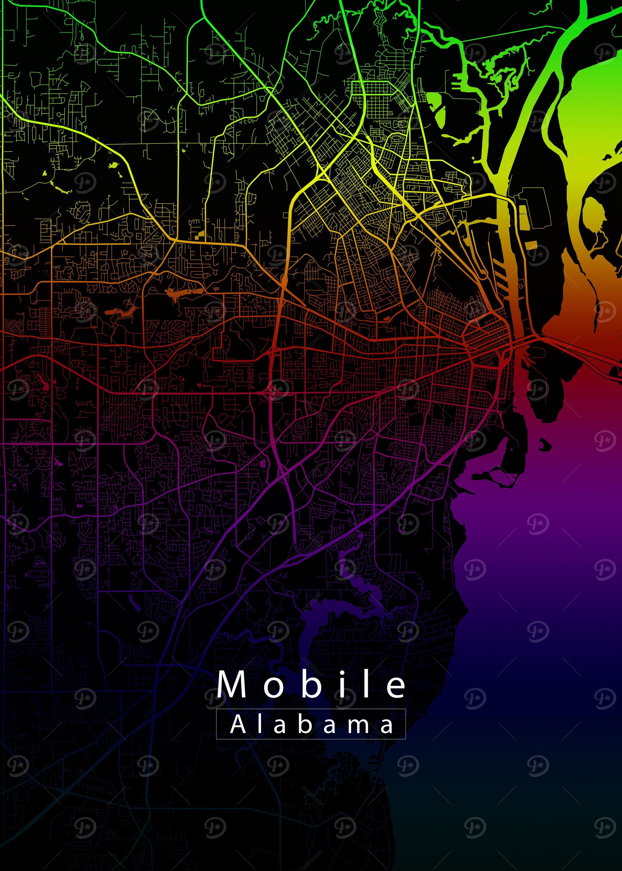 Mobile Alabama City Map