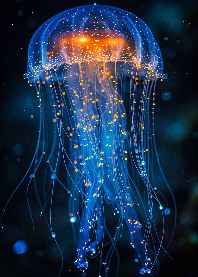 glowing jellyfish
