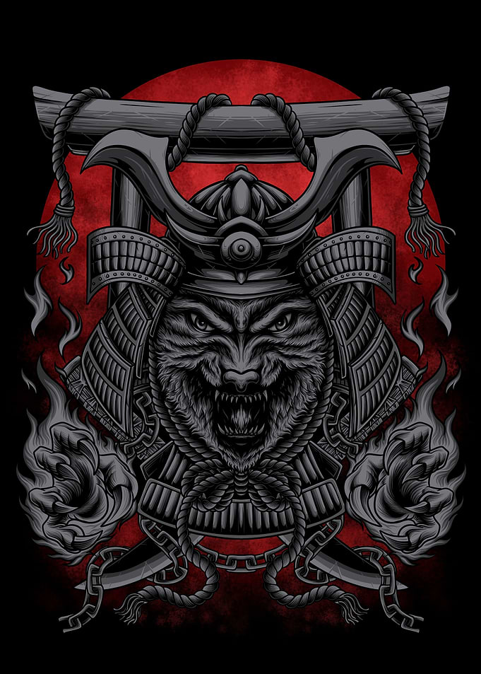 japanese samurai wolf
