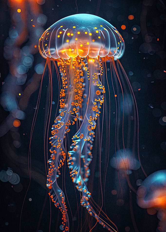 glowing jellyfish