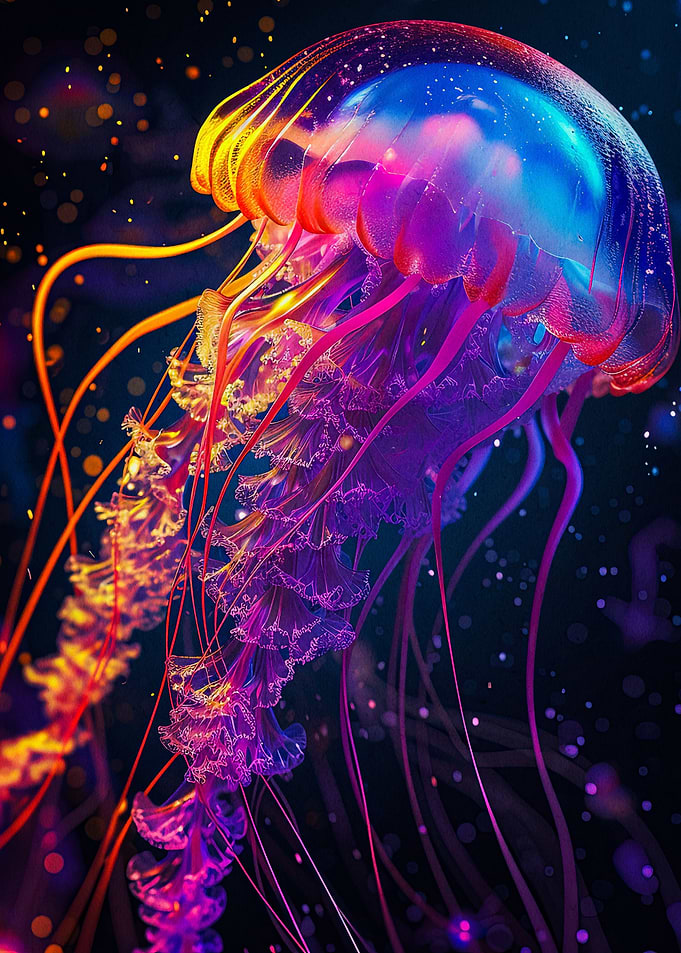 glowing jellyfish