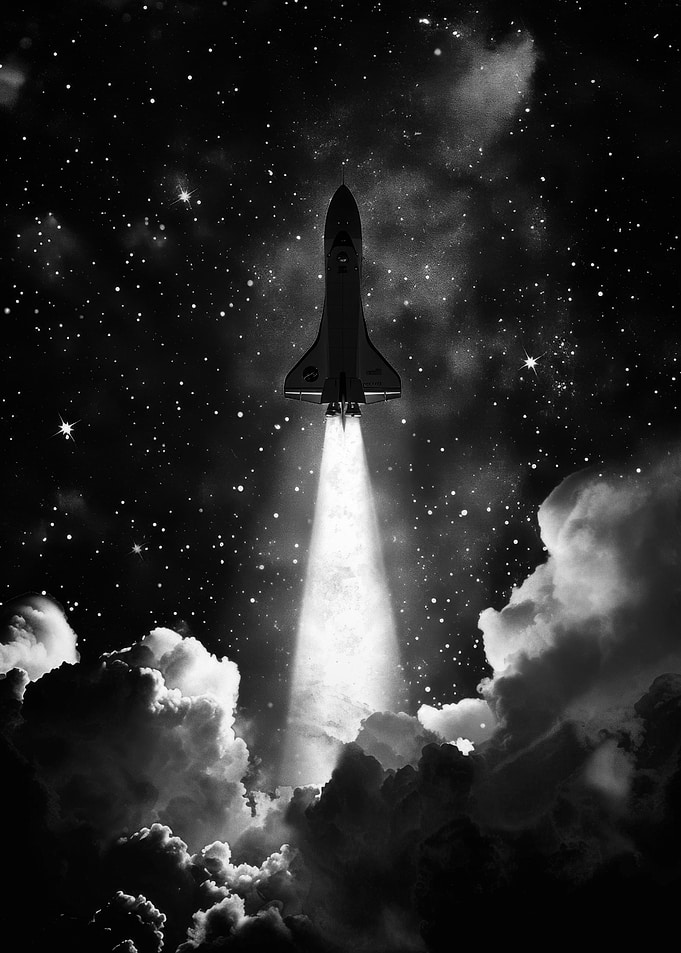 Rocket Into the Night Sky